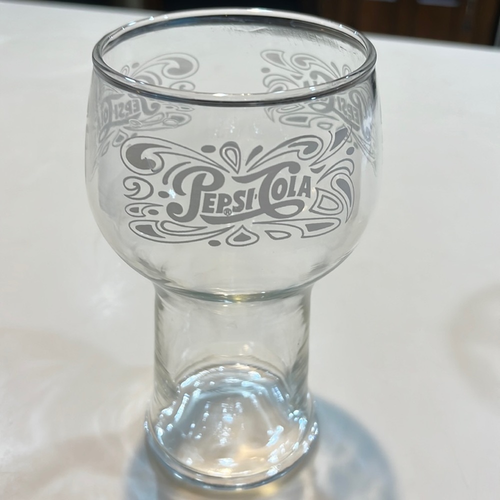 Vintage Pepsi Cola pedestal glass